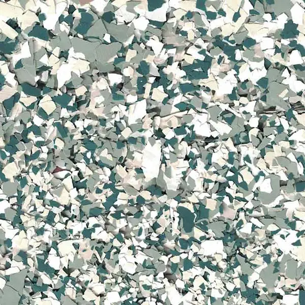 A textured pattern featuring a mix of green, white, and grey flakes, creating a mottled, camouflaged appearance with no recognizable objects or landmarks.
